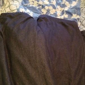 Two pair denim soft leggings navy and black